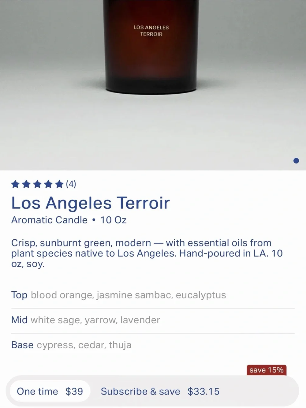 NEW Naomi Los Angeles Terroir atomic candle 10.0 Oz
